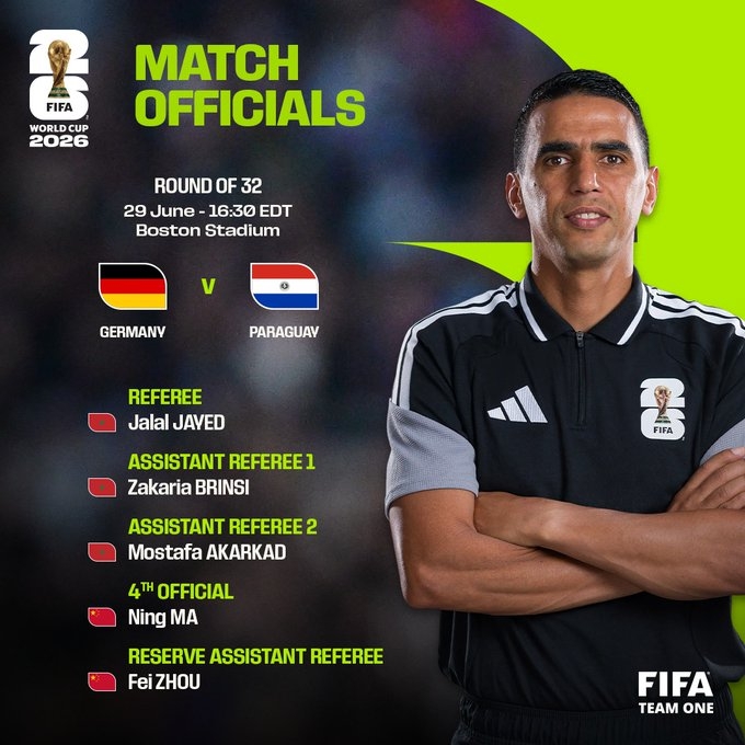 FIFA确认：马宁出任德国vs巴拉圭第四官员，本届第4次执法