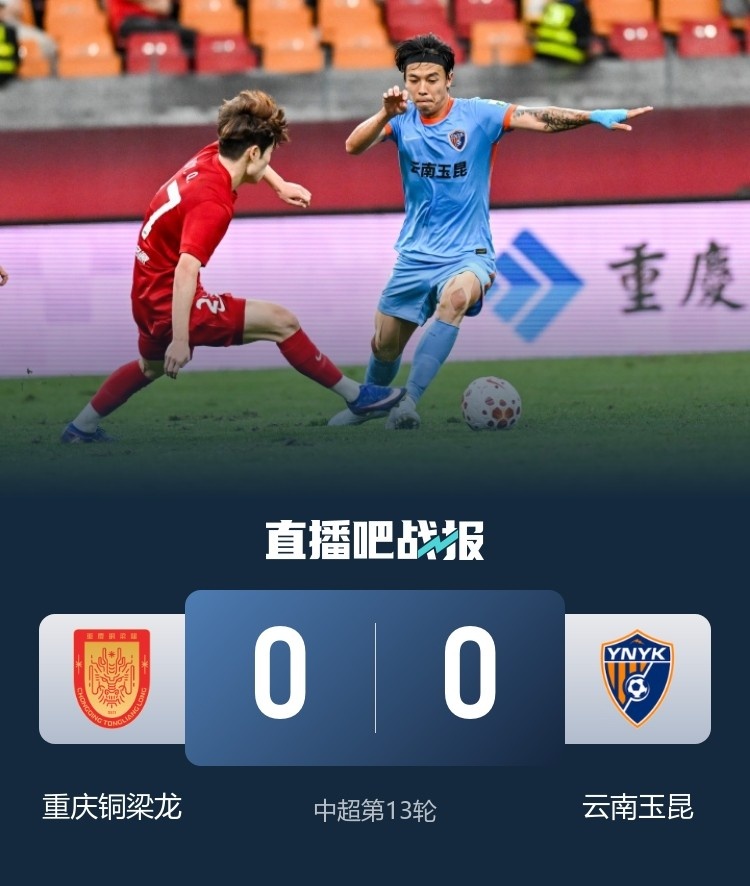 三万八千人见证中超西南德比，重庆铜梁龙闷平云南玉昆